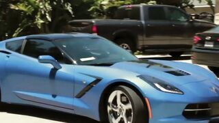 INDUCE HYSTERIA WETTEST DAY EVER! PetrolPumpin Babes Get DIRTY with Blue Corvette Stingray!!!