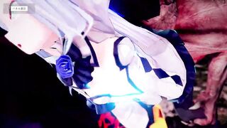 White Hair Elve was Nailed by Monster! | 3D Game Animation, HD,