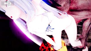 White Hair Elve was Nailed by Monster! | 3D Game Animation, HD,