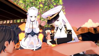 Azur Lane three Way - Belfast x Enterprise - 3D Animated