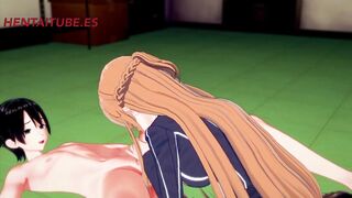Sword Art Online Hentai - Asuna x Kirito - Handjoob, Bj, Fucks