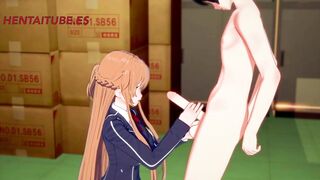 Sword Art Online Hentai - Asuna x Kirito - Handjoob, Bj, Fucks
