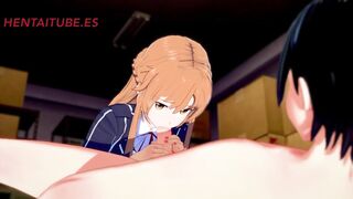 Sword Art Online Hentai - Asuna x Kirito - Handjoob, Bj, Fucks