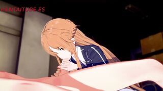 Sword Art Online Hentai - Asuna x Kirito - Handjoob, Bj, Fucks