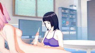 [naruto] Futa Sakura x Hinata(3d Animated)