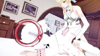 Genshin Impact: Futa Lumine Pounded Paimon | Emergency Onahole