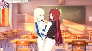 3D CARTOON YURI Schoolgirls Nailed after School