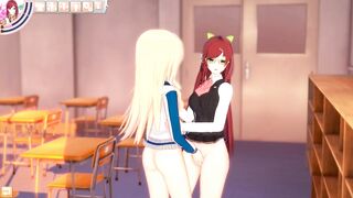 3D CARTOON YURI Schoolgirls Nailed after School