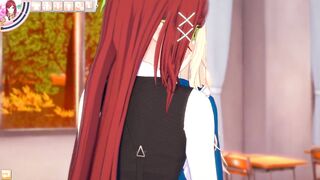 3D CARTOON YURI Schoolgirls Nailed after School
