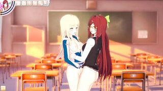 3D CARTOON YURI Schoolgirls Nailed after School