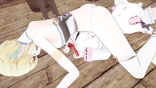 Genshin Impact: Futa Lumine Plowed & Eat Paimon's Ass