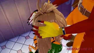 Furry Yiff Animated - Tigress gives a Fox a Blowjob in the