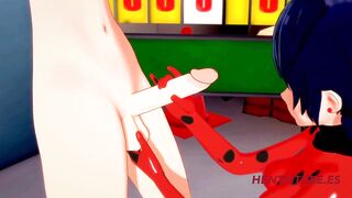 Miraculus Animated - Lady Bug Hand Job and Fellatio with Cum into