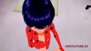 Miraculus Animated - Lady Bug Hand Job and Fellatio with Cum into