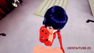 Miraculus Animated - Lady Bug Hand Job and Fellatio with Cum into