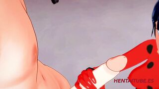 Miraculus Animated - Lady Bug Hand Job and Fellatio with Cum into