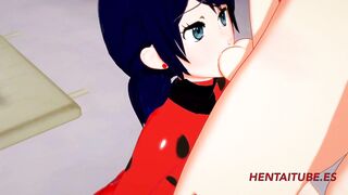 Miraculus Animated - Lady Bug Hand Job and Fellatio with Cum into