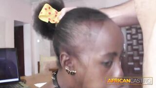 Face Banged! Gets Messy for Young African pussy with mouth