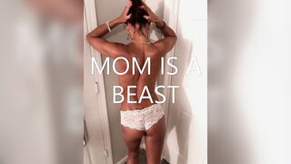 STEPMOM 90lbs xxxSMALL VAGINA small TAN TABOO POSING STEPSON FOR