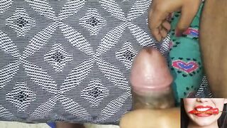 Hottie Punjab ex-wife with blue nail polish giving hand job to