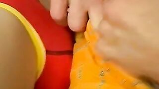 TOUCH EACH OTHERS PRECIOUS COCKS WHILE WEARING ONLY SKIMPY UNDERPANTS!