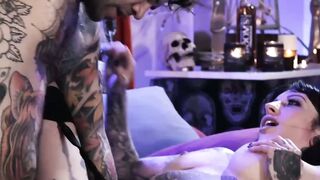 THROATED TO HER LIMIT! Inked Siren Swallows and Squirts Her Way to Ecstasy