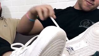 Lustful Dan Edwards sniffed the socks and worshiped the feet of bearded Miguel
