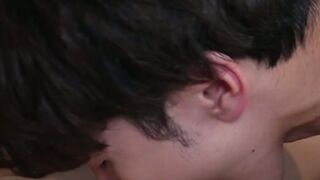 Blond Asian Kouya fucks the throbbing cock of Wataru raw and brutal