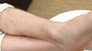 Blow Job Beginnings Hunky Bax Ditches Socks and Lets His Huge Feet Suck You In!