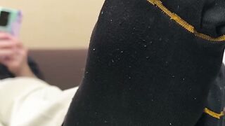 Blow Job Beginnings Hunky Bax Ditches Socks and Lets His Huge Feet Suck You In!