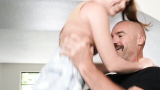 UNLEASHED PASSION Brunette Bombshell Mazy Myers Gets ROYALLY THROATED And BOMBARDED In Unstoppable Hairy Pussy Romp!