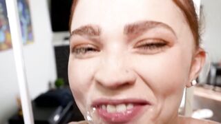 UNLEASHED PASSION Brunette Bombshell Mazy Myers Gets ROYALLY THROATED And BOMBARDED In Unstoppable Hairy Pussy Romp!