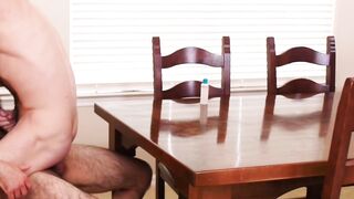 UNLEASH THE BEAST Rex Hunter Devours Dusty Williams Tight Ass Over the Dinner Table!