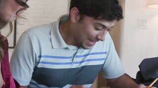MEGA DOWN BAD! Busty Asian Momma Gets THRASHED by TWO HUGE COCKS in MINDBLOWING Double Penetration tutoring session