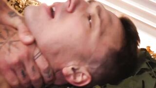  UNLEASH THE fury Soldier Justin Lewis Screams As BallsDeep Bareback Action Tears His Ass Apart! 