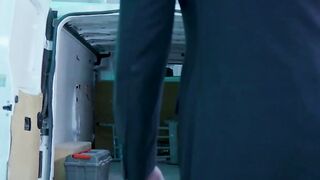 Suited mafioso Bruno Max barebacks Jonathan Mirandas tight asshole