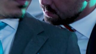 Suited mafioso Bruno Max barebacks Jonathan Mirandas tight asshole