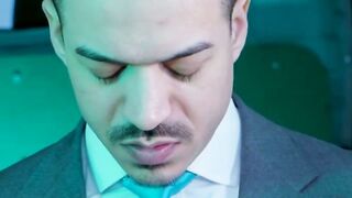 Suited mafioso Bruno Max barebacks Jonathan Mirandas tight asshole