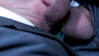 Suited mafioso Bruno Max barebacks Jonathan Mirandas tight asshole