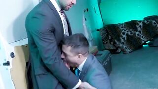 Suited mafioso Bruno Max barebacks Jonathan Mirandas tight asshole