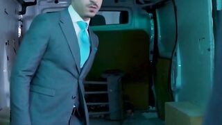 Suited mafioso Bruno Max barebacks Jonathan Mirandas tight asshole