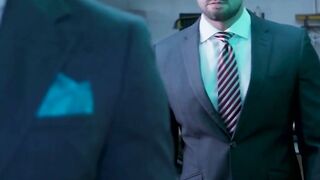 Suited mafioso Bruno Max barebacks Jonathan Mirandas tight asshole