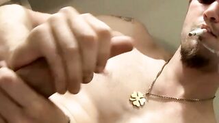 Blazing Nolan Closet Inferno  Watch Him Savor Every Last Drag and Stroke Before Blowing His Top!
