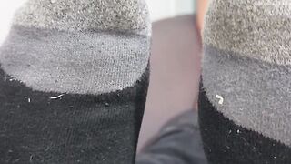 Handsome Drew Harper showed off his beautiful size twelve feet and soft solesÂ 