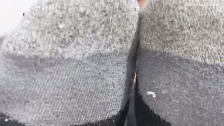 Handsome Drew Harper showed off his beautiful size twelve feet and soft solesÂ 