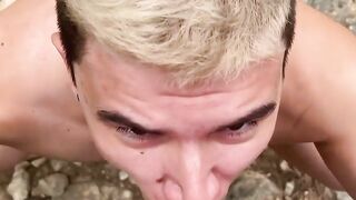Virgin Boy Maverick Finds Hidden Farting Geyser Amidst Woods, Sucks Hard to Satisfy Throat