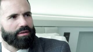 Suited Dani Robles and Hairy Wolf shower and breed hardcore