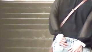 JAPANESE BRUNETTE PEES HER PANTS IN PUBLIC  JAWDROPPING PORN COMPILATION