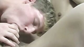Naughty young gays in nasty chain deepthroat before cumshots