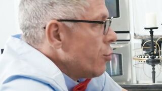 Big Fake Boobs Blonde Porn Star Seduces Two Nerds